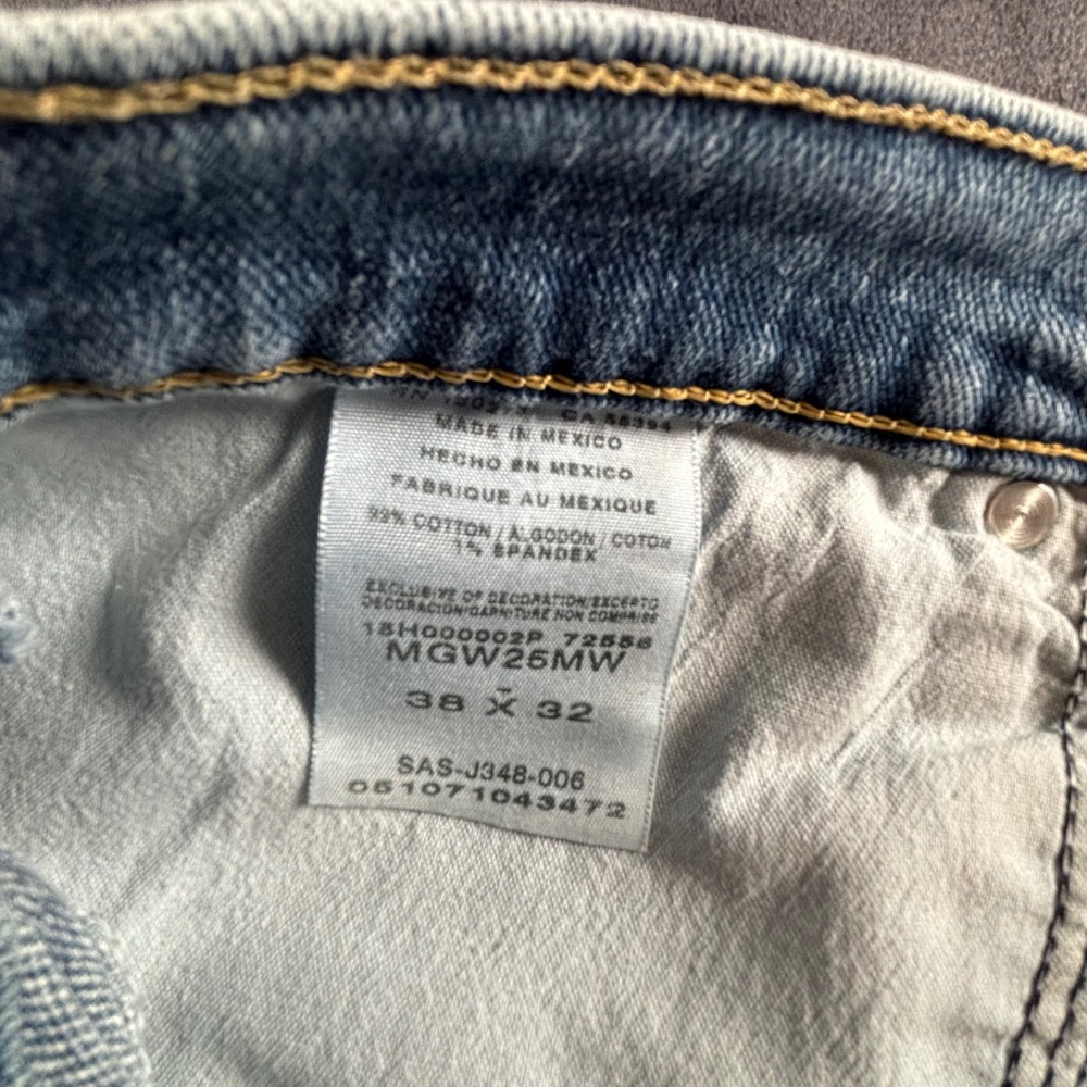 Wrangler Jeans Mens 38x32 Blue Advanced Comfort Straight Leg MGW26MW - Picture 6 of 9